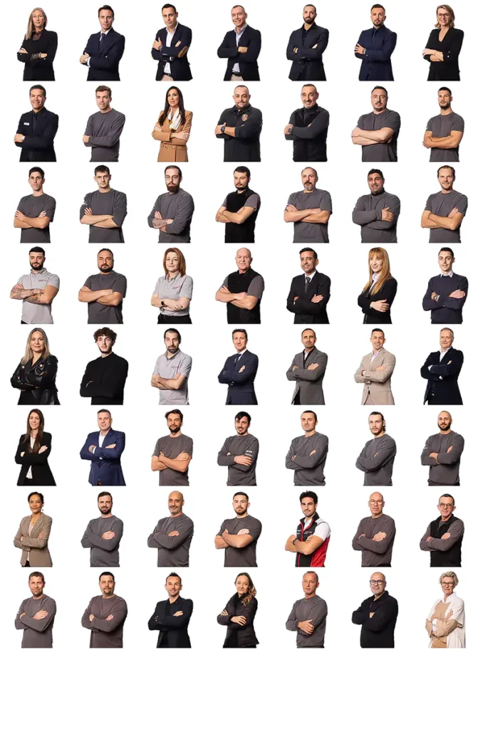 Exemple de trombinoscope d'entreprise à Toulon : une mosaïque de portraits individuels de toute l'équipe.